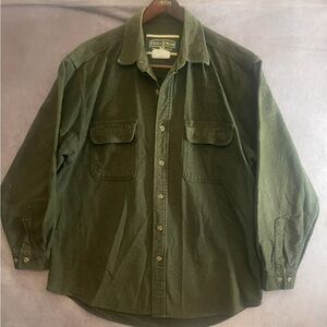 Field & Stream Vintage Chamois Flannel Shirt Heavyweight Men’s XL Olive Green